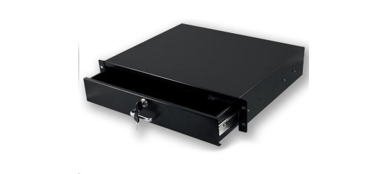 XtendLan 19" uzamykatelná zásuvka do rozvadače 2U/350mm, černá