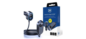 3mk Double Car Charger 135W PD QC PPS USB 2A4C Black/Gray