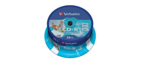 VERBATIM CD-R(25-Pack)Spindle/Printable/52x/700MB/DLP