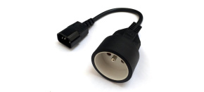 Redukce pro UPS (IEC320-C14) - FR zásuvka (CEE7/5), 30cm
