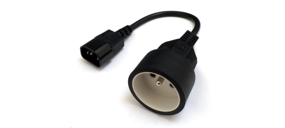 Redukce pro UPS (IEC320-C14) - FR zásuvka (CEE7/5), 30cm