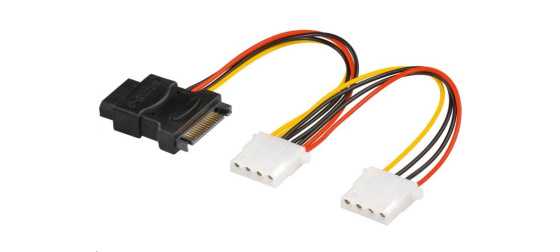 PREMIUMCORD Kabel SATA napájecí (Y) redukce -> 3x Molex 5,25" (16cm, rozdvojka)