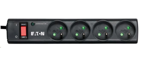 Eaton Protection Strip 4 FR, přepěťová ochrana, 4 zásuvky, 1m