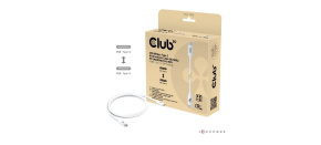 Club3D Kabel USB4 Typ-C, 80Gbps, Certifikovaný kabel, 4K540Hz, 8K240Hz, 16K60Hz, PD 240W, 1.2m, bílá Club3D Kabel USB4 Typ-C, 80Gbps, Certifikovaný kabel, 4K540Hz, 8K240Hz, 16K60Hz, PD 240W, 1.2m, bílá