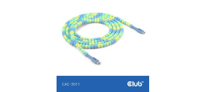 Club3D Kabel s korálky USB-C, 480Mbps, PD 60W, 2m, modrá Club3D Kabel s korálky USB-C, 480Mbps, PD 60W, 2m, modrá