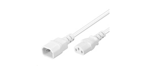 PREMIUMCORD Prodlužovací kabel síť 230V, C13-C14, bílý 1m