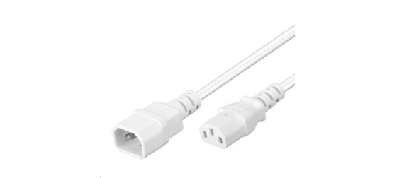 PREMIUMCORD Prodlužovací kabel síť 230V, C13-C14, bílý 1m