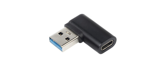 PremiumCord USB redukce USB-C  - USB3.0 typ A  (F/M), zahnutá 90°