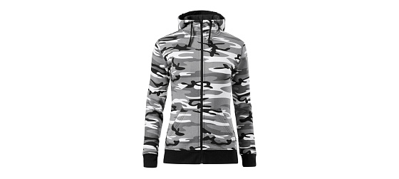 Malfini Camo Zipper C20 dámská mikina na zip s kapucí