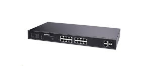 Vivotek PoE switch AW-GEL-205A-260, 16xGE PoE(802.3af/at/bt, PoE budget 260W), 2xGbE RJ-45, 2xSFP 100M/1G slot