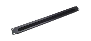 19" vyvazovací panel 1U s kartáčem, černý