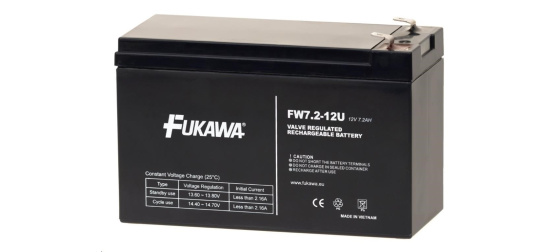 Baterie - FUKAWA FW 7,2-12 F2U (12V/7,2 Ah - Faston 250), konektor - 6.3mm, životnost 5let