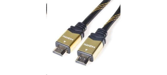 PREMIUMCORD Gold HDMI High Speed + Ethernet kabel (v1.4), opletený, zlacené konektory, 3m