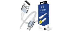 3mk kabel Hyper Cable N-SERIES A to Micro 1m 5V/2.4A 12W White / Black 3mk kabel Hyper Cable N-SERIES A to Micro 1m 5V/2.4A 12W White / Black