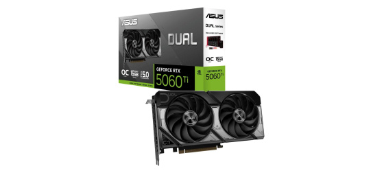 ASUS VGA NVIDIA GeForce RTX 5060 Ti DUAL OC 16G, 16GB GDDR7, 3xDP, 1xHDMI