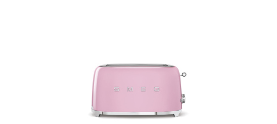 Smeg TSF02PKEU, toustovač / topinkovač, 4 toasty, 6 úrovní opékání, zásuvka na drobky, styl. 50. let, růžový