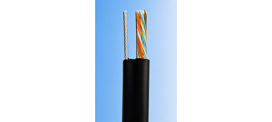 UTP kabel PlanetElite s nosným lankem, Cat5E, drát, venkovní PE, černý, 305m