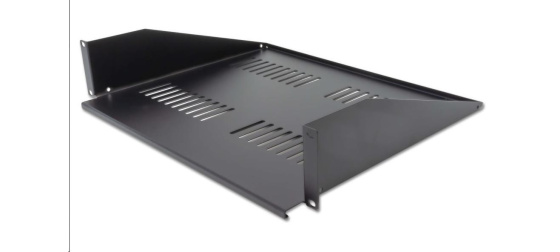 XtendLan 19" předsunutá police s perforací 2U/400mm, nosnost 25kg, černá