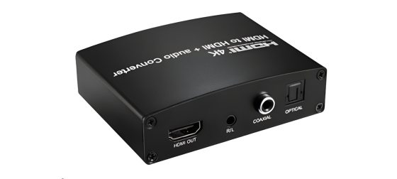PREMIUMCORD HDMI 4K Audio extraktor s oddělením audia na stereo jack, SPDIF Toslink, RCA