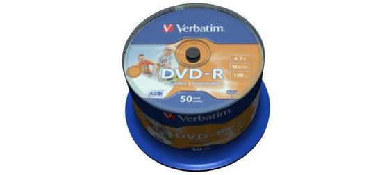 VERBATIM DVD-R(50-Pack)Spindle/Inkjet Printable Wide/16x/4.7GB
