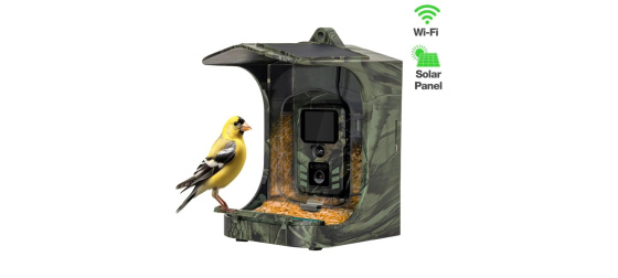 EVOLVEO StrongVision BirdFeeder, Chytré krmítko pro ptáky s kamerou a solárním panelem