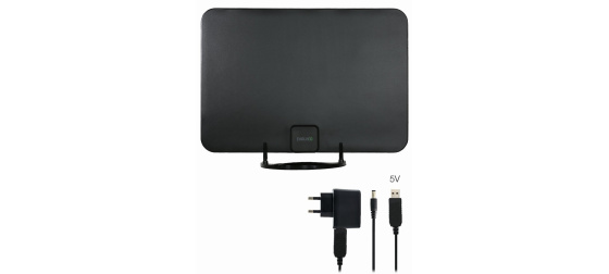 EVOLVEO Xany 2A, 230/5V, aktivní pokojová anténa FM/DAB+/DVB-T2, filtr LTE,4G,5G