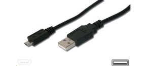 PREMIUMCORD Kabel USB 2.0 A-Micro B propojovací 0,2m (černý)