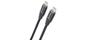 PREMIUMCORD Kabel USB-C M/M, 240W 480Mbps černý bavlněný oplet, 0,5m