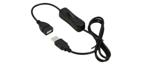 PREMIUMCORD Prodlužovací kabel USB 2.0 s vypínačem, 1m, černá