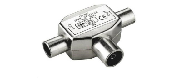 PremiumCord TV antenní slučovač-rozbočovač IEC 75 Ohm 1xF-2xM