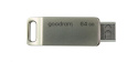 GOODRAM Flash Disk 64GB ODA3, USB 3.2, stříbrná