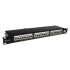 Solarix Patch panel 24 x RJ45 CAT6 STP černý 1U SX24-6-STP-BK