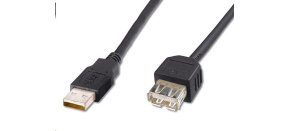PremiumCord USB 2.0 kabel prodlužovací, A-A, 2m černá
