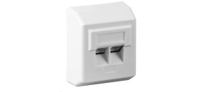 PREMIUMCORD Zásuvka 2xRJ45 na omítku, UTP Cat5e