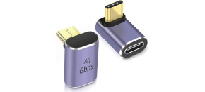 PremiumCord 90° Zahnutý Adaptér USB-C na USB-C, USB 4.0 PremiumCord 90° Zahnutý Adaptér USB-C na USB-C, USB 4.0