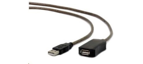 GEMBIRD USB 2.0 aktivní prodlužka, 10m, černá