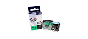 Xerox kompatibilní páska s Casio XR-12GN1, 12mm x 8m, černý tisk / zelený podklad - ALLPRINT