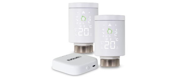 EVOLVEO Heat M30 Starter Pack, 2× chytrá termostatická hlavice na radiátor & centrální jednotka