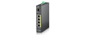 Zyxel RGS100-5P 5-port Gigabit PoE switch, 4x GbE + 1x SFP, PoE budget 120W, DIN rail/Wall mount, IP30 Zyxel RGS100-5P 5-port Gigabit PoE switch, 4x GbE + 1x SFP, PoE budget 120W, DIN rail/Wall mount, IP30