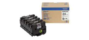 BROTHER HGE-M951V5 Labelling Supplies, 24mm Black/Matt Silver (5 pcs Pack) High Grade Tape BROTHER HGE-M951V5 Labelling Supplies, 24mm Black/Matt Silver (5 pcs Pack) High Grade Tape