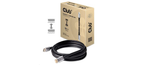 Club3D Kabel certifikovaný DisplayPort 1.4, HBR3, 8K60Hz (M/M), stříbrné koncovky, 4m, 24 AWG Club3D Kabel certifikovaný DisplayPort 1.4, HBR3, 8K60Hz (M/M), stříbrné koncovky, 4m, 24 AWG
