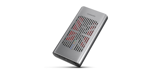 AXAGON EEM2-20GD, USB-C 20Gbps externí box pro dva M.2 NVMe SSD s funkcí klonování