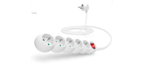 CONNECT IT prodlužovací kabel 230 V, 5 zásuvek, 3 m, s vypínačem (bílý)