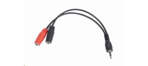 GEMBIRD Kabel rozdvojka jack 3,5mm (4 pólový) na 2x3,5mm M/F, 20cm, černý GEMBIRD Kabel rozdvojka jack 3,5mm (4 pólový) na 2x3,5mm M/F, 20cm, černý