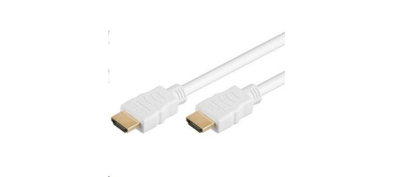 PremiumCord HDMI High Speed + Ethernet kabel,bílý, zlacené konektory, 15m