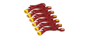 APC Power Cord Kit (6 ks), Locking, C13 to C14, 1.2m, Red