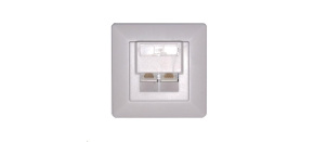 Zásuvka UTP 2x RJ45 Cat6, duální svorkovnice, pod omítku