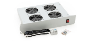 TRITON 19" ventilační jednotka, 4 vent.-230V/140W, termost.,šedá,mezi komponenty TRITON 19" ventilační jednotka, 4 vent.-230V/140W, termost.,šedá,mezi komponenty