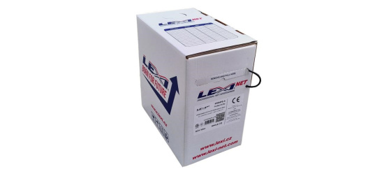 LEXI-Net instalační kabel UTP CAT 5e 24AWG venkovní PE černý 305m samoodvíjecí box
