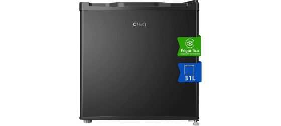 CHiQ CSD31D4E minibar 31 litrů, 2 přihrádky, -24 °C až +10 °C, mraznička a lednice, 41 dB